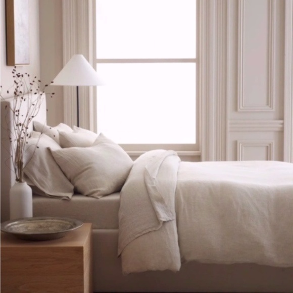 NWT Quince European Linen Queen Duvet Cover in Natural Chambray - Picture 4 of 6